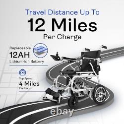 Lightweight Foldable Electric Wheelchairs for Seniors, 2x250W Power Wheelchair