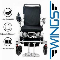 Lightweight Folding Electric Wheelchair- Ultra Portable Foldable Power Motorized