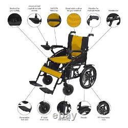 Lightweight Heavy Duty Electric Mobility Wheelchair 75 lbs (Long Range) Yellow
