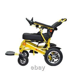 Lightweight Power Motorized Electric Wheelchair, Portable Foldable Gold Frame