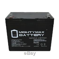 Mighty Max ML75-12 12V 75Ah Battery for Scooter Wheelchair Golf Cart Electric DC