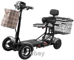 Mobility Scooter Compact Lightweight Mobility Electric Power Wheelchair Silver
