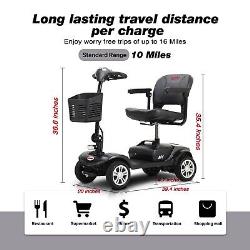 Mobility Scooter with 300W Motor, 4-Wheel Travel Electric Mobility Scooter, Gray