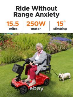 NEW 250W 4 Wheels Mobility Scooter Power Wheelchair Folding Electric Scooters