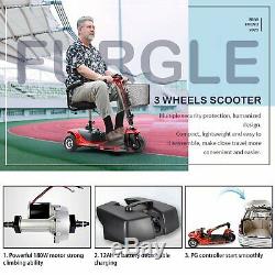 NEW 3-Wheel Mobility Scooter Electric Powered Mobile Wheelchair Device Folding