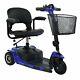 New 3-wheel Mobility Scooter Electric Powered Mobile Wheelchair Folding Blue
