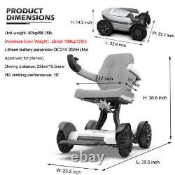 New 24V20Ah Folding Electric Power Wheelchair Mobility Aid Scooter for Seniors