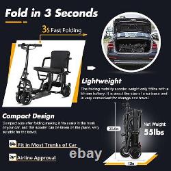 New Folding Mobility Scooters for Adults, Dual Front Wheels, Airline Approved