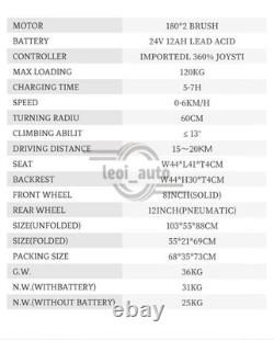 New Lightweight Foldable Electric Wheelchair Intelligent 264LB Load All Terrain