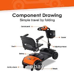 New Orange Easy Fold 4-wheel Mobility Scooter electric Wheel chair Lightweight