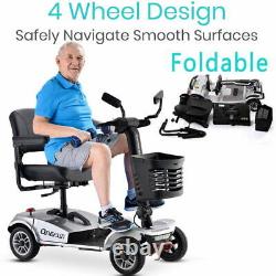 ONEFUN Folding Electric Powered Mobility Scooter 4 Wheel Wheelchair Travel Elder