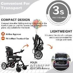 Only 48 lb-Electric Wheelchair Compact Portable Airline Approved-10 Miles Range