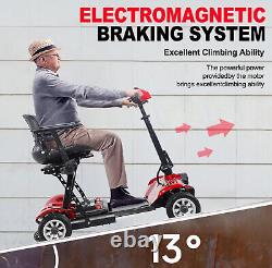 Portable 4 Wheel Electric Wheelchair Adults Upgrade Motorized Mobility Scooter