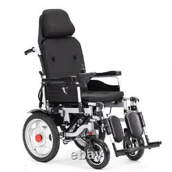 Portable Electric Wheelchair, High Backrest Scooter for Elderly, Full Reclining