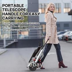 Portable Foldable Lightweight Wheelchair 19.2lbs with Retractable Pull Rod & Stand