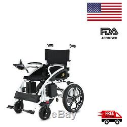 Power Electric Wheelchair Motorized Power Wheelchairs Folds Lightweight (Black)