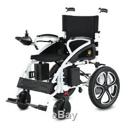 Power Electric Wheelchair Motorized Power Wheelchairs Folds Lightweight (Black)