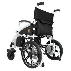 Power Electric Wheelchair Motorized Power Wheelchairs Folds Lightweight (Black)