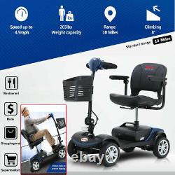 Power Mobility Scooter 4 Wheels Travel Electric Wheelchair Compact WithSwivel Seat