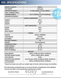 Power Wheelchair Mobility Scooter, Scout 4 Wheel By Drive Medical