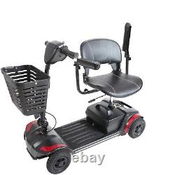 Red Mobility Scooter 4 Wheels 5 mph Basket Headlight Horn Swivel Seat 300 lb Cap