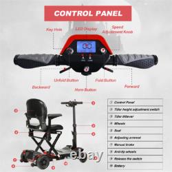 Remote Control Foldable Electric Mobility Scooter Lightweight 10 miles 24V Red