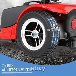 Senior 4 Wheel Electric Mobility Scooter Wheelchair Collapsible 12.4Mile UL Safe