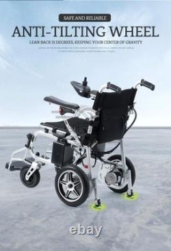Silver All Terrain Foldable Electric Wheelchair for Adults Long Range Battery