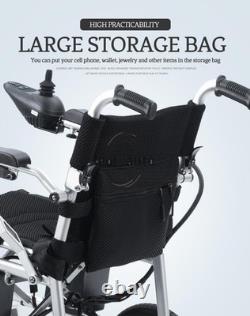 Silver All Terrain Foldable Electric Wheelchair for Adults Long Range Battery