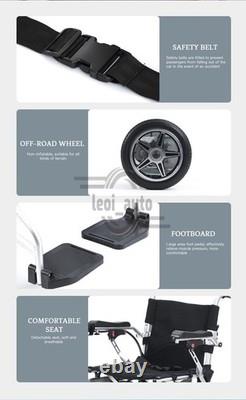 Silver All Terrain Foldable Electric Wheelchair for Adults Long Range Battery