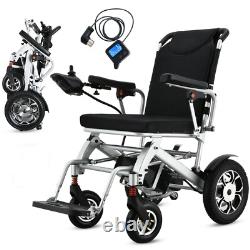 Silver Foldable Electric Wheelchair for Adults, 12AH Battery, 15Miles Distance