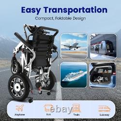 Silver Foldable Electric Wheelchair for Adults, 12AH Battery, 15Miles Distance