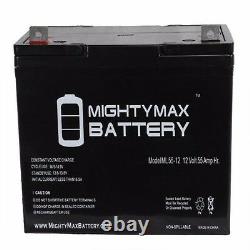 TWO 12V 55AH 22NF Batteries Gel for Scooters, Power Chairs, Golf Carts, etc