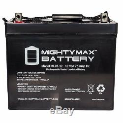 TWO 12V 75AH GRP 24 Batteries Gel for Scooters, Power Chairs, Golf Carts, etc