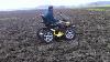 Terrain Hopper Mobility Scooter Tackles Furrowed Field All Terrain Off Road Wheel Chair