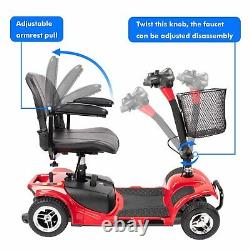 US folding 4 wheel electric powered mobility scooter wheelchair for adults red