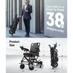 USA 38LB Lightweight Foldable Electric Wheelchair Intelligent FDA 300LB Payload