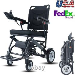 Ultra Lightweight Travel Electric Wheelchair Folding Portable Powerchair 6A 24V