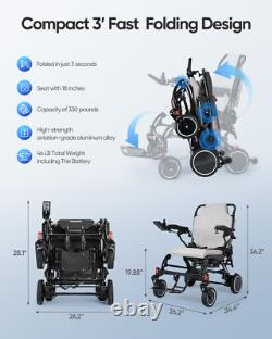 VERPAL Carbon Fiber Electric Wheelchair Ultra Lightweight 21'' Widen FDA Airline