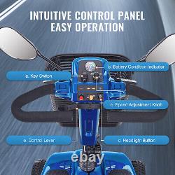 VEVOR Heavy-Duty 4 Wheel Mobility Scooter for Seniors 12 Mile Long Range 265LBS