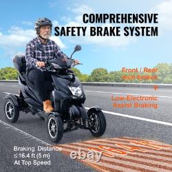 VEVOR Heavy Duty 4-Wheel Mobility Scooters 40 Miles 3-Speed 500W 450lbs Capacity