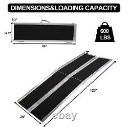 VILOBOS 10ft Aluminum Wheelchair Access Ramp Non-Skid Portable Threshold Scooter