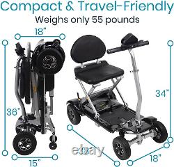 Vive Folding Mobility Scooter Electric Powered Wheelchair, 4 Wheel, Handicap F