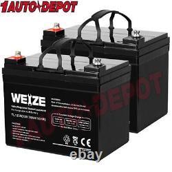 Weize 12V 35AH Deep Cycle AGM SLA Battery for Electric Wheelchair, Set of 2