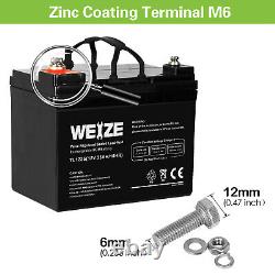 Weize 12V 35AH Deep Cycle AGM SLA Battery for Electric Wheelchair, Set of 2