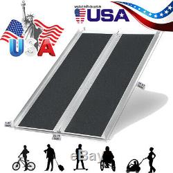 Wheelchair Folding Aluminum Loading Scooter Trailer 48x29'' Pickup Truck Ramps