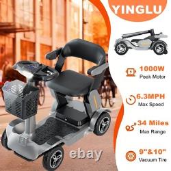 YINGLU Peak 1000W Mobility Scooter 4 Wheel Electric Wheelchair 35Mile Long Range