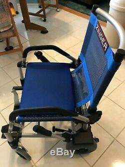 Zinger Powered Chair, blue, 3 speeds, 47 lbs, folds in one step, lift in car