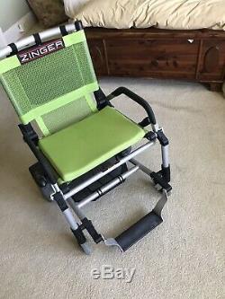Zinger Zingerchair green lightweight folding electric mobility chair