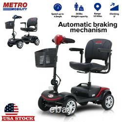 4-wheel Mobility Scooter Electric Powered Wheelchair Device Folding Elderly 25km